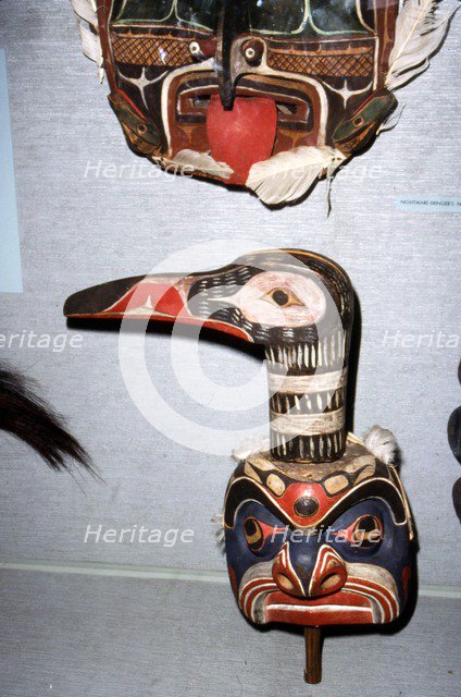 Kwakiutl Diver Mask, with beak, Pacific Northwest, North American Indian.  Artist: Unknown.