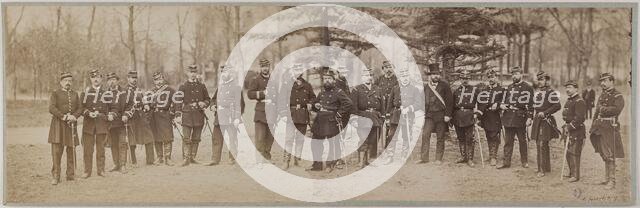 Panorama: group portrait of soldiers, 1870. Creator: Andre-Adolphe-Eugene Disderi.