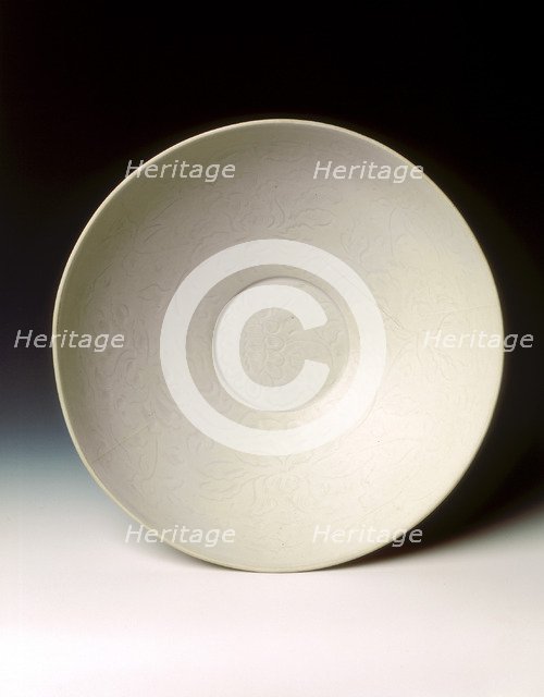 Qingbai bowl with incised floral design, Northern Song dynasty, China, early 12th century. Artist: Unknown