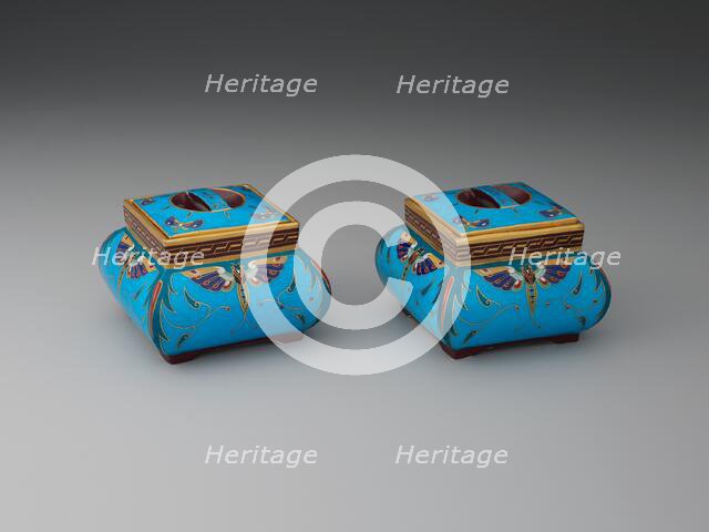 Pair of Boxes, Stoke-on-Trent, c. 1875. Creator: Christopher Dresser.