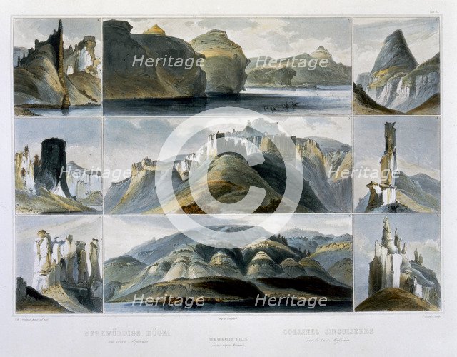 'Remarkable Hills on the Upper Missouri', 1844. Artist: Friedrich Salathe