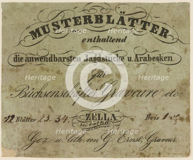 Title page from a book on firearms, ca. 1849-50. Creator: Gustave Ernst.