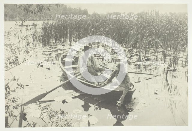 Gathering Water-Lilies, 1886, printed 1886. Creator: Peter Henry Emerson.