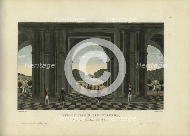 Vue du jardin des Tuileries, prise du vestibule du Palais, 1817-1824. Creator: Courvoisier-Voisin, Henri (1757-1830).