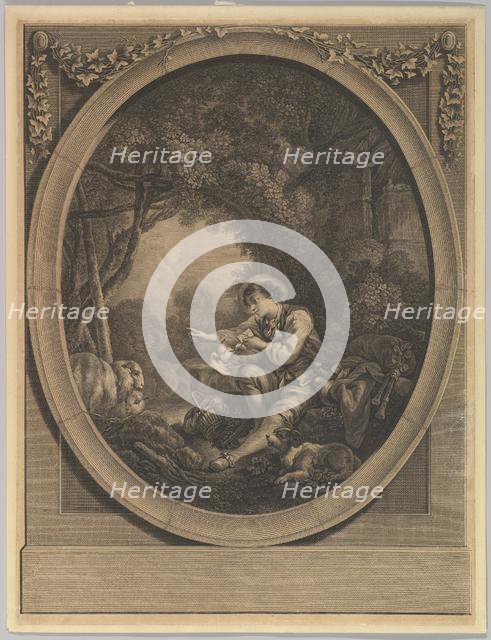 L'Départ du Courier (The Departure of the Messenger), 18th century. Creators: Jacques Firmin Beauvarlet, Francois Boucher.