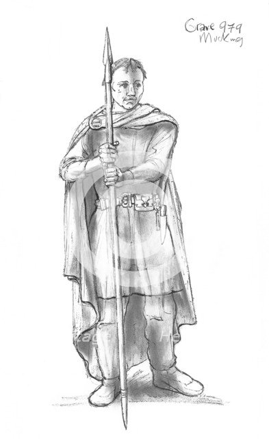 Anglo-Saxon man, c5th-10th century, (c1990-2010) Artist: Judith Dobie.