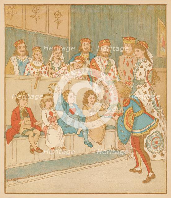 'The Knave of Hearts, Brought back those Tarts', 1880. Creator: Randolph Caldecott.