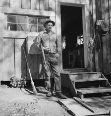 Roy Carlock, member of Ola self-help sawmill co-op, Gem County, Idaho, 1939. Creator: Dorothea Lange.