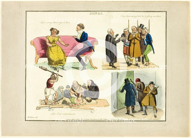 Plate from Illustrations to Popular Songs, 1822. Creator: Henry Thomas Alken.