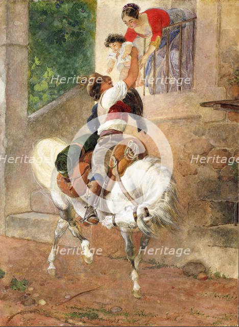Return of a Roman shepherd home, 1851-1852. Creator: Briullov, Karl Pavlovich (1799-1852).