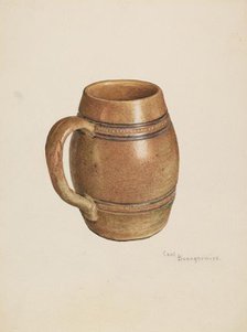 Stoneware Mug, c. 1939. Creator: Carl Buergerniss.