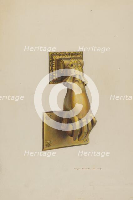 Door Knocker, c. 1938. Creator: Regina Henderer.