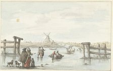 Winter view at Zwarte Water (Black Water) near Zwolle (?), 1661-1693. Creator: Gerrit Grasdorp.