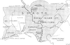 The French in West Africa: map with shaded portion denoting the sphere of British influence, 1898. Creator: Carl Hentschel.