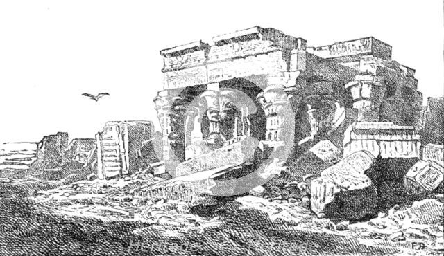 Temple of Kom Ombos, Upper Egypt, by Frank Dillon:...Institute of Painters in Oil Colours, 1883. Creator: Unknown.