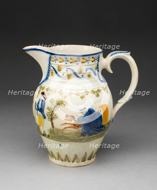 The Fox and the Grey Goose Nursery Rhyme Jug, Staffordshire, c. 1800. Creator: Staffordshire Potteries.