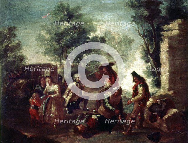 Painting by Francisco de Goya (1746 - 1828) entitled 'Assault to stagecoach'.