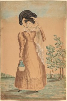 Woman with Plumed Hat, c. 1825. Creator: Unknown.