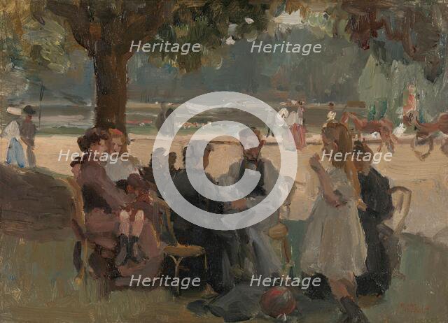 In the Bois de Boulogne near Paris, c.1906. Creator: Isaac Lazerus Israels.