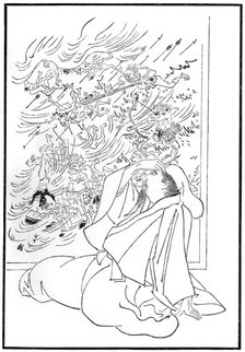 The death of Kose no Hirotaka, 1886. Artist: Unknown