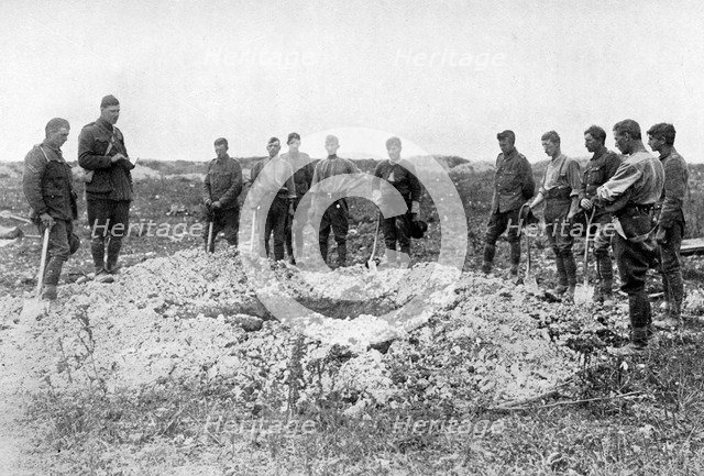 Funeral on the Western Front, First World War, 1916, (c1920). Artist: Unknown