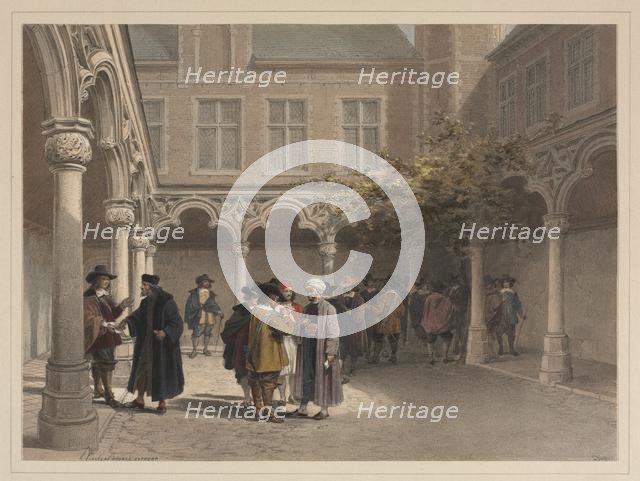 Ancien Bourse, Antwerp. Creator: Louis Haghe (British, 1806-1885).