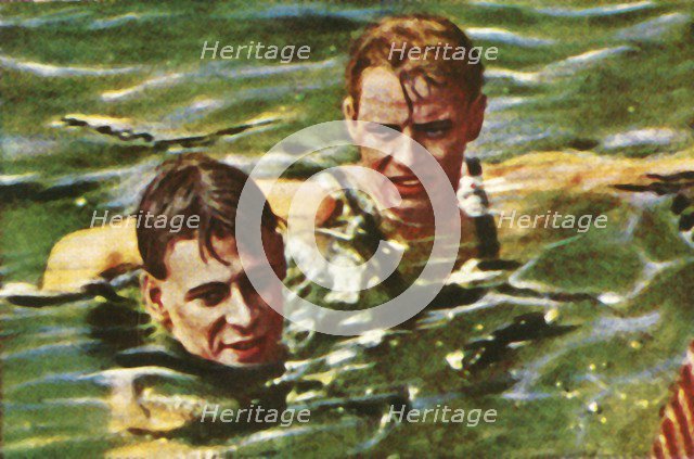 Boy Charlton of Australia, and Arne Borg of Sweden, 1928. Creator: Unknown.