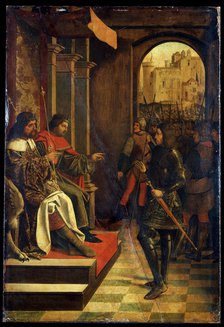 'Saint Sebastien before the Emperors Diokletian and Maximian', late 15th century. Creator: Josse Lieferinxe.