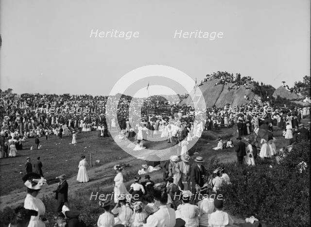 Unveiling tablet commemorating first settelment [sic] of Mass. Bay Colony, Stage Fort..., c1907. Creator: Unknown.