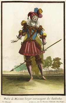 Recueil des modes de la cour de France, 'Habit de Microton Berger Extravagant des..., 1703-1704. Creators: Jacques Le Pautre, Jean Doliver, Jean Berain.