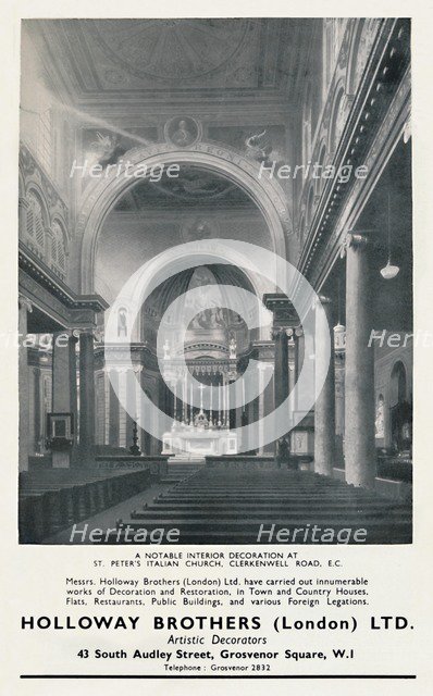 'A Notable Interior Decoration at St. Peter's Italian Church', 1933. Artist: Unknown.