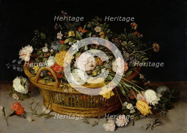 A Basket of Flowers, probably 1620s. Creator: Jan Brueghel the younger.