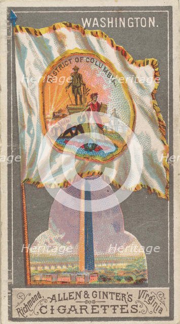 Washington, from the City Flags series (N6) for Allen & Ginter Cigarettes Brands, 1887. Creator: Allen & Ginter.