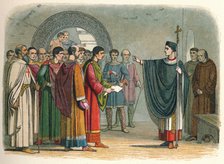 'Becket forbids the Earl of Leicester to pass sentence on him', 1162 (1864). Artist: James William Edmund Doyle.