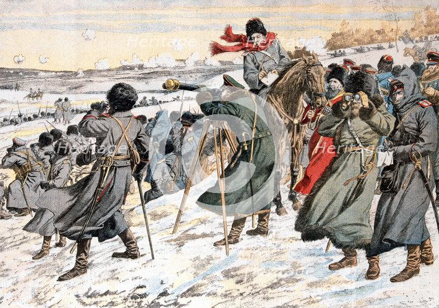 Russian General Kouropatkine giving order to retreat, Russo-Japanese War, 1904. Artist: Unknown