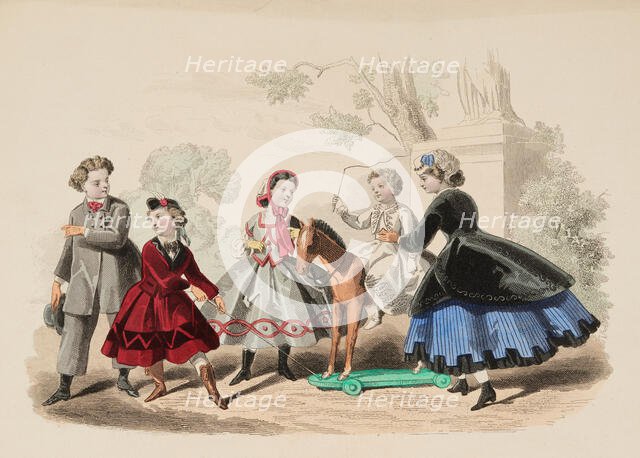 Fashion plate - Journal des Demoiselles, 1865. Creator: Gilquin fils.