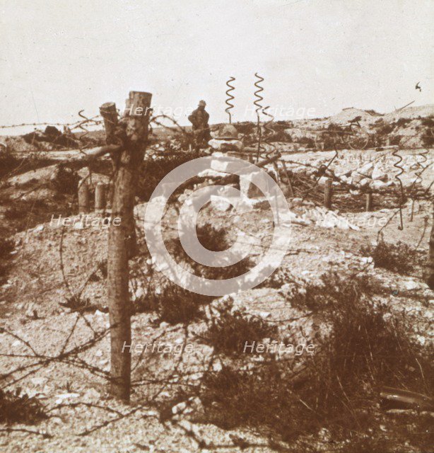 Barbed wire, Craonne, northern France, c1914-c1918. Artist: Unknown.