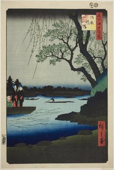 Oumayagashi, from the series "One Hundred Famous Views of Edo (Meisho Edo hyakkei)", 1857. Creator: Ando Hiroshige.