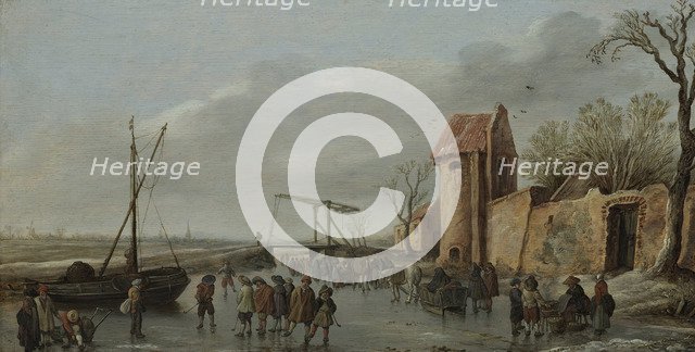 A Scene on the Ice, 1627. Artist: Goyen, Jan Josefsz, van (1596-1656)