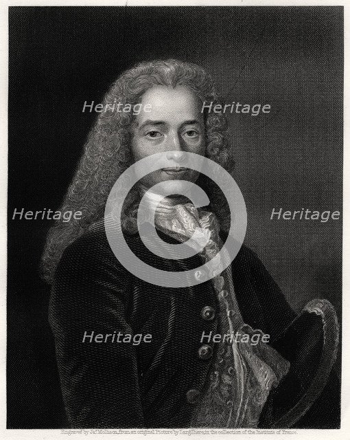 Voltaire, French author, playwright, satirist and man of letters, 19th century. Artist: James Mollison