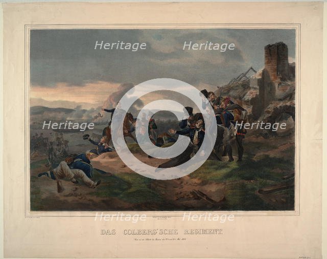 The Colberg Regiment at the Battle of Bautzen. Artist: Elsholtz, Ludwig (1805-1850)