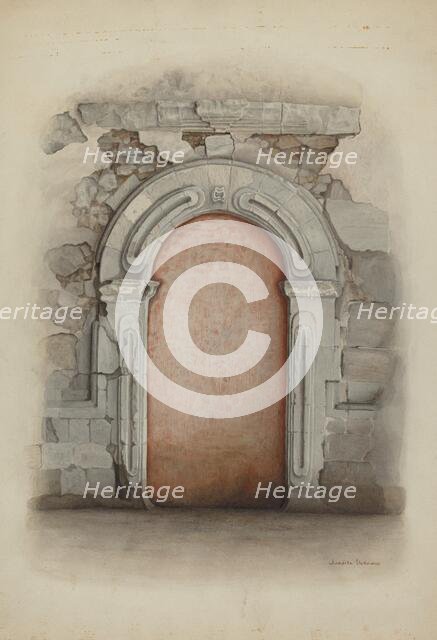 Doorway, Stone, 1939. Creator: Juanita Donahoo.