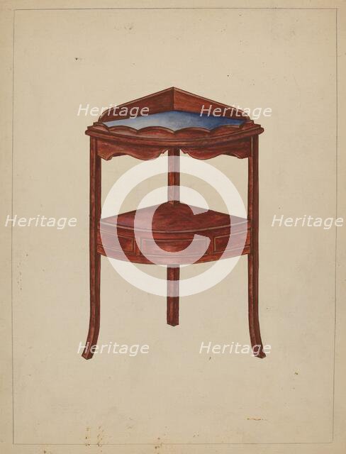 Corner Wash-stand, c. 1936. Creator: Charlotte Winter.