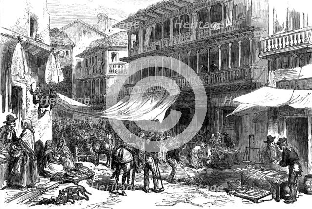 Sketches in Spain: Fish Market, Granada, 1873. Creator: Unknown.
