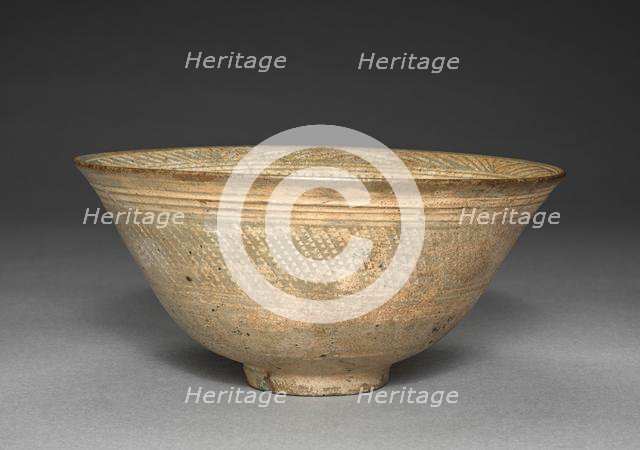 Bowl with Stamped Floral Decoration, 1600s-1700s. Creator: Unknown.