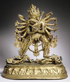 The Buddhist Deities Chakrasamvara and Vajravarahi, 1759. Creator: Unknown.
