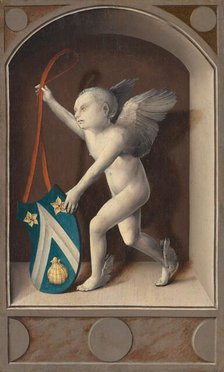 Putto with Arms of Jacques Coëne [reverse], c. 1513. Creator: Bernaert van Orley.