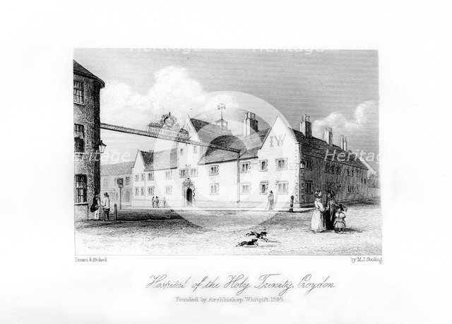 Hospital of the Holy Trinity, Croydon, 1840.Artist: MJ Starling