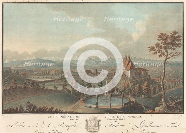 Vue generale des Alpes et Glaciers. Creator: Charles-Melchior Descourtis.