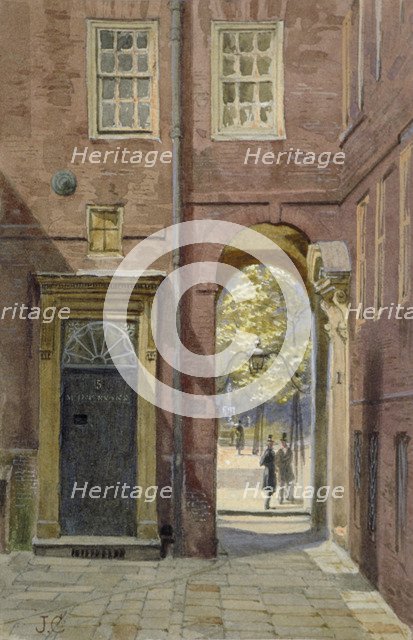 View of Elm Court, Inner Temple looking towards Middle Temple, London, c1880. Artist: John Crowther